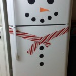 decorate your fridge to look like a snowman
