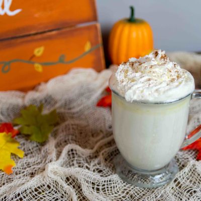 2 Step Slow Cooker Pumpkin Spice White Hot Chocolate thumbnail