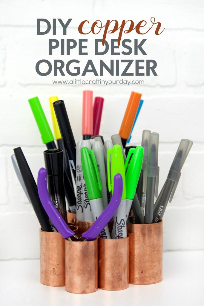 DIY COPPER PIPE DESK ORGANIZER