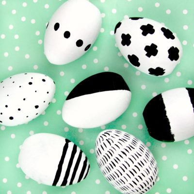 DIY Modern Black and White Easter Eggs thumbnail