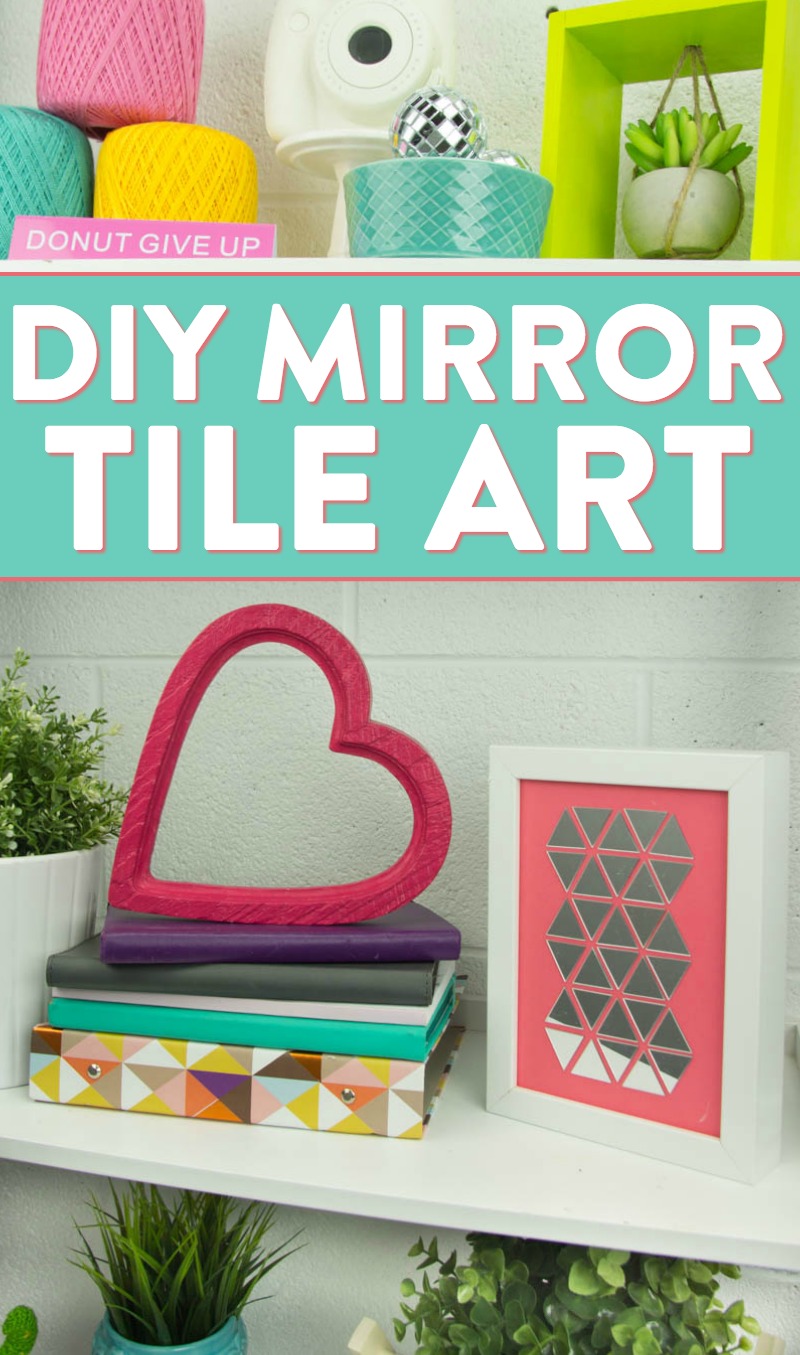 diy wall decor, diy dorm decor, diy mirror tile decor, simple wall art ideas