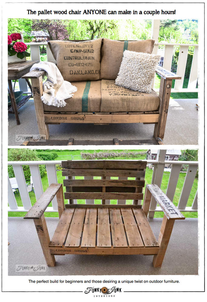 Pallet wood patio chair build