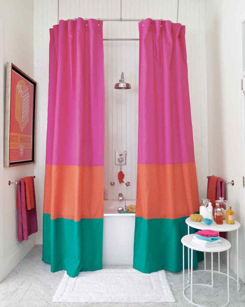 Color-Block Shower Curtain