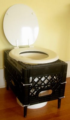 Dry Toilet Made From a Milk Crate
