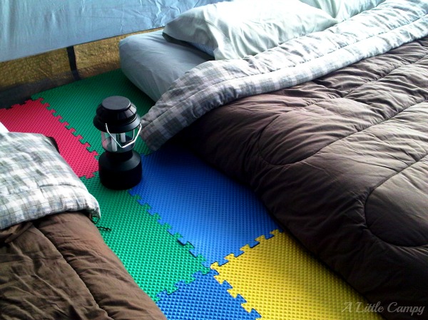 Tent Camping With Foam Floor Tiles 