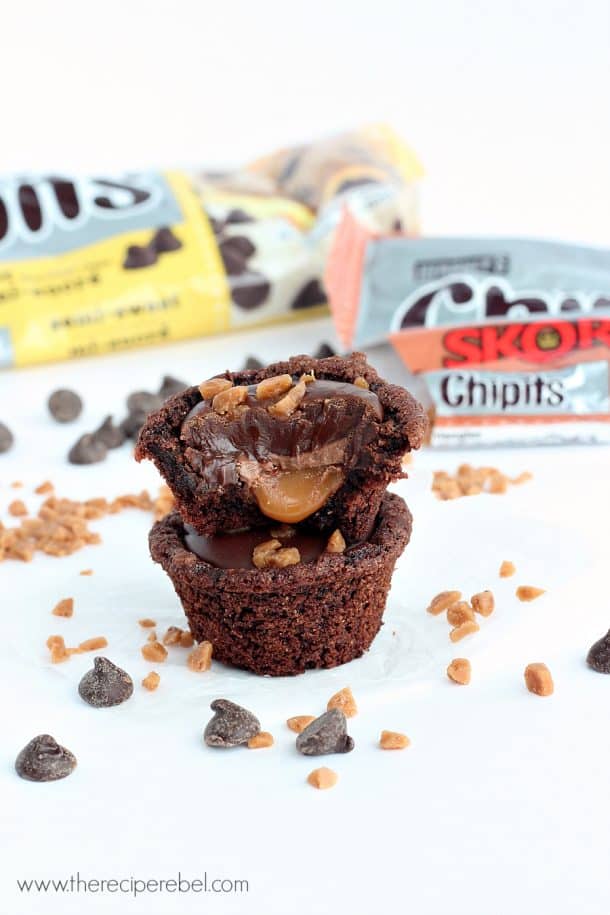 DOUBLE CHOCOLATE CARAMEL COOKIE CUPS 