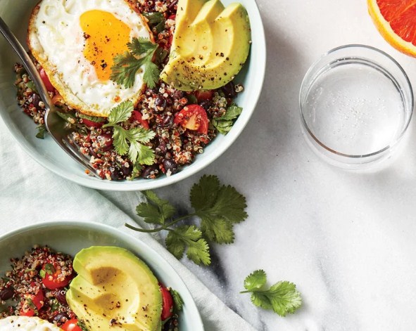 Quinoa Bowls with Avocado and Egg