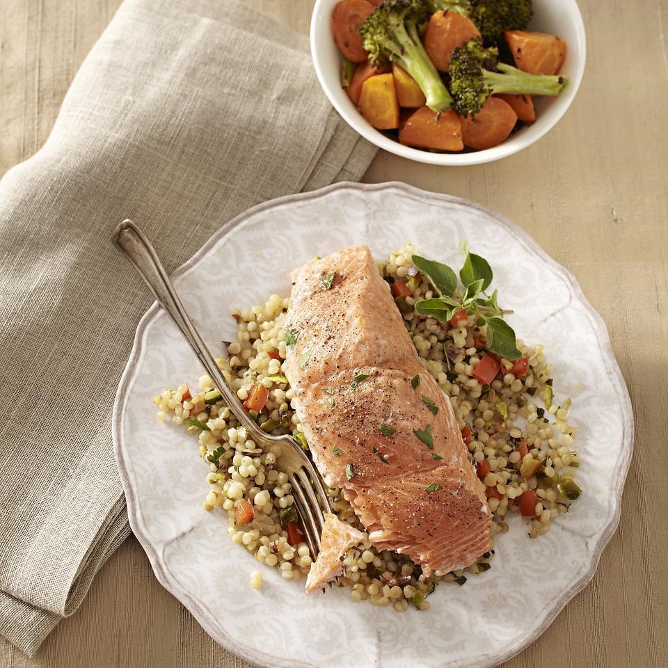 Salmon with Toasted Israeli Couscous