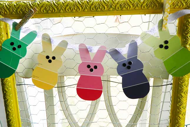 Paint Chip Easter Bunnies