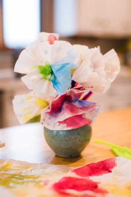 Colored Coffee Filter Flowers