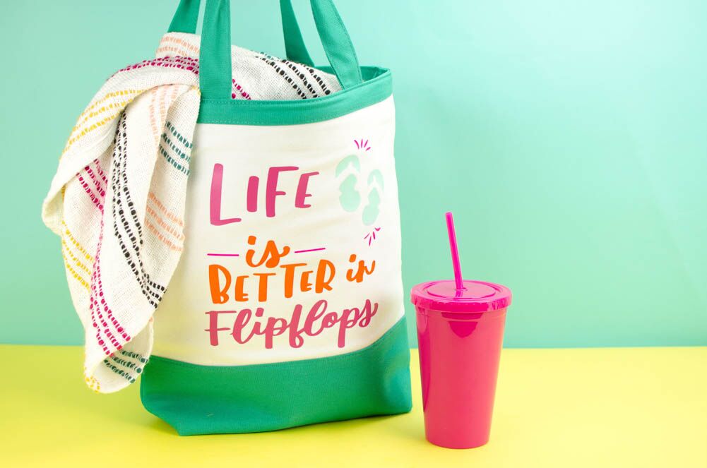 "Life is Better in Flip Flops" Summer Tote Bag