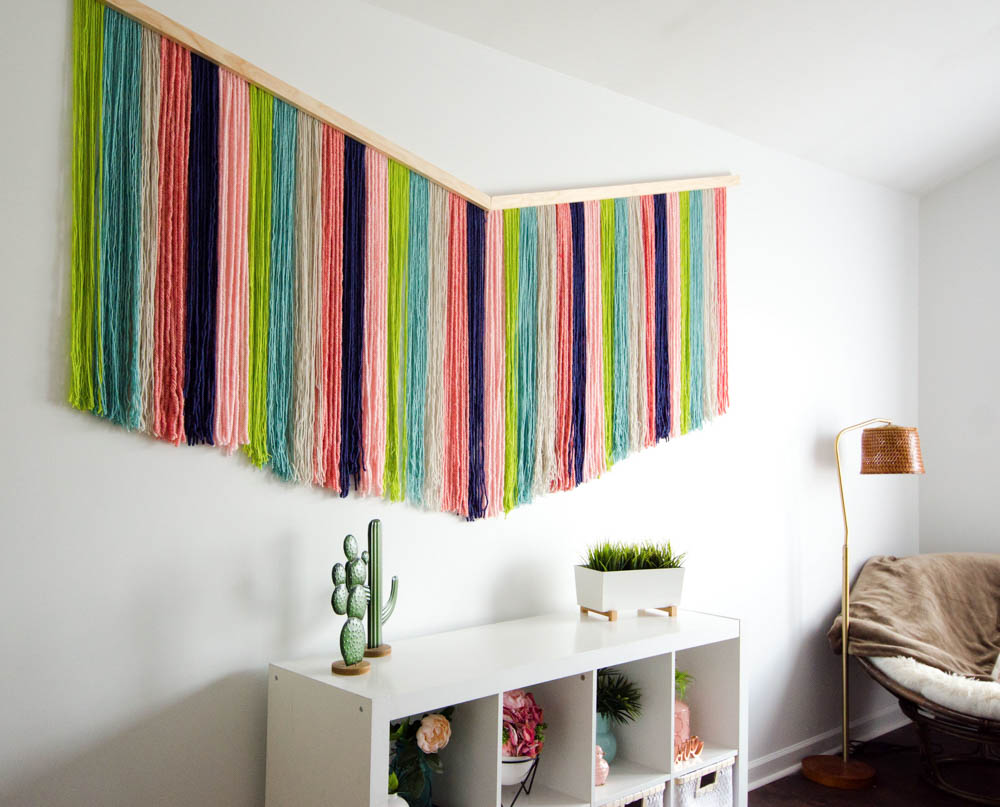 wall art, diy wall art, room decor, wall hanging, yarn art, yarn wall hanging, weaving 