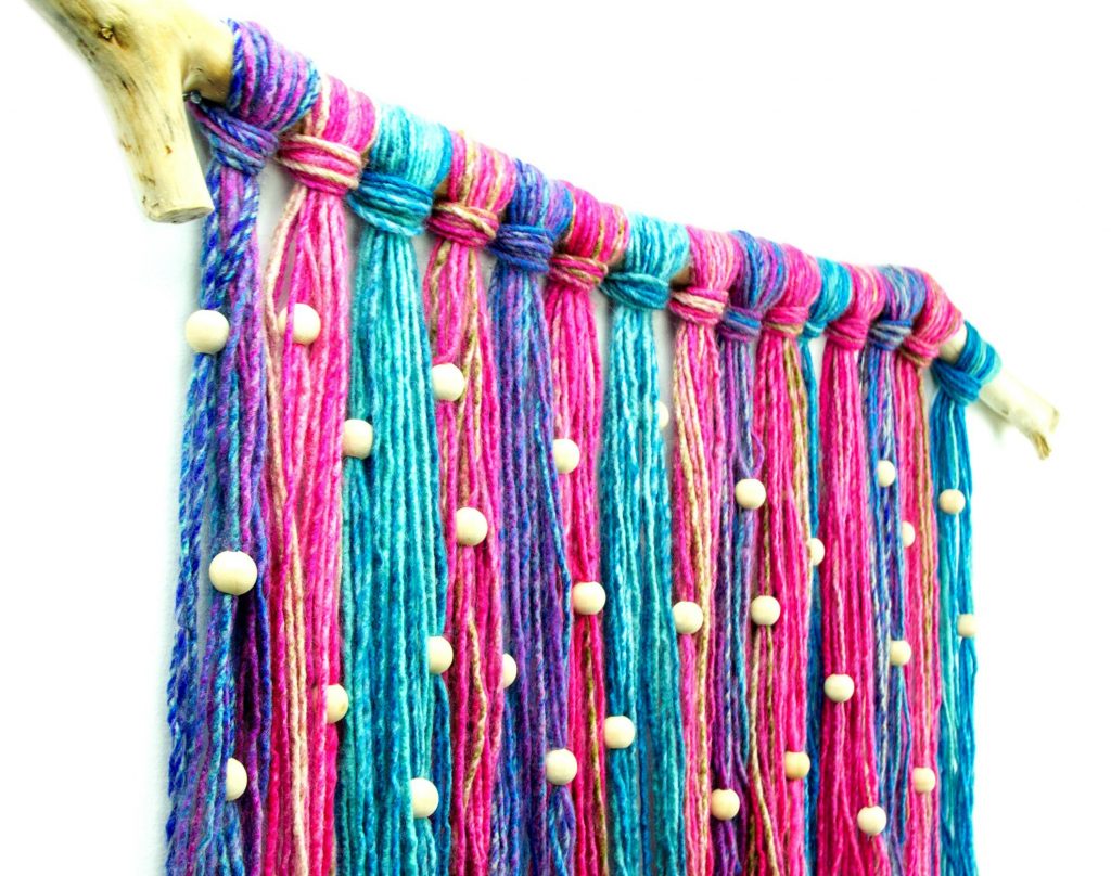 Recycled Beaded Yarn Wall Hanging