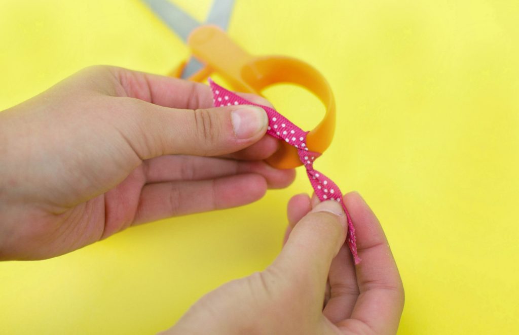 tie ribbon around your sewing scissors so you know they're for sewing only