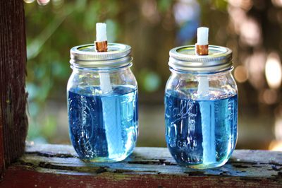 Mason Jar Citronella Torches