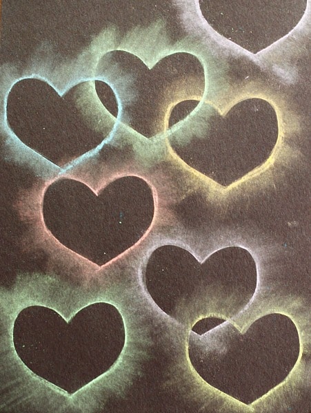 Heart Chalk Stencil Art