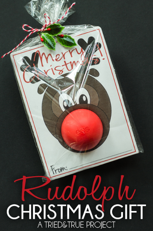 Rudolph lip balm - makes a great Christmas gift you can make on a budget