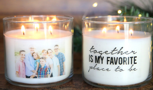 personalized candles - makes a great Christmas gift you can make on a budget