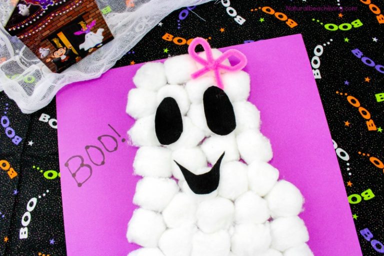 Easy Cotton Ball Ghost Craft for Preschoolers Colorful Project
