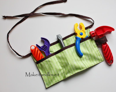 kids' tool belt - makes a great Christmas gift you can make on a budget
