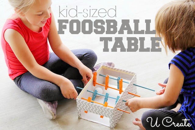 mini foosball table - makes a great Christmas gift you can make on a budget