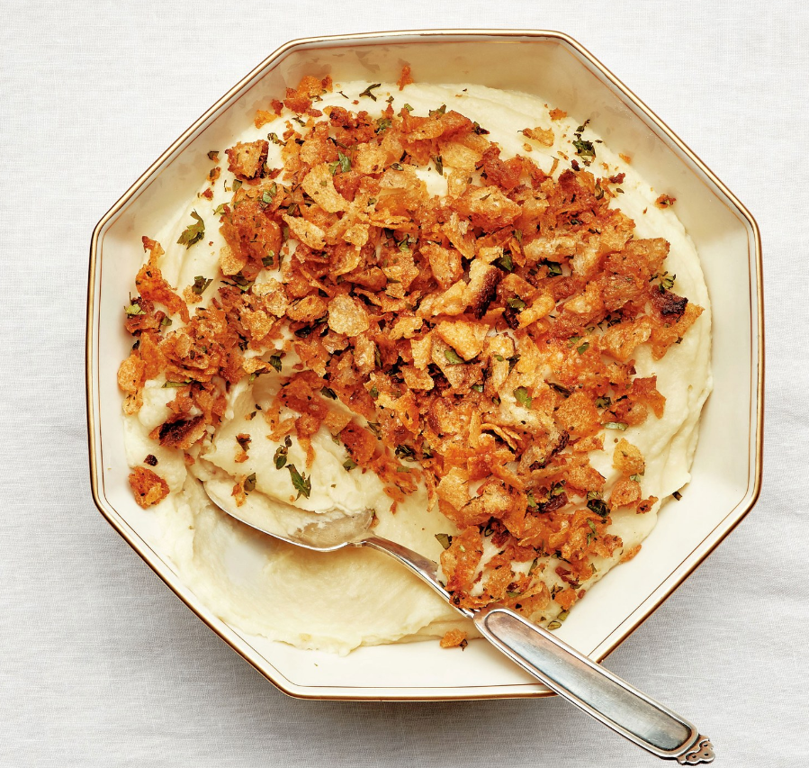 Mashed potatoes with crispety cruncheties