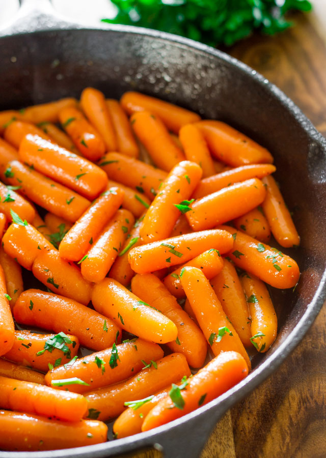 Scrumptious baby carrots in a delicious light brandy sauce