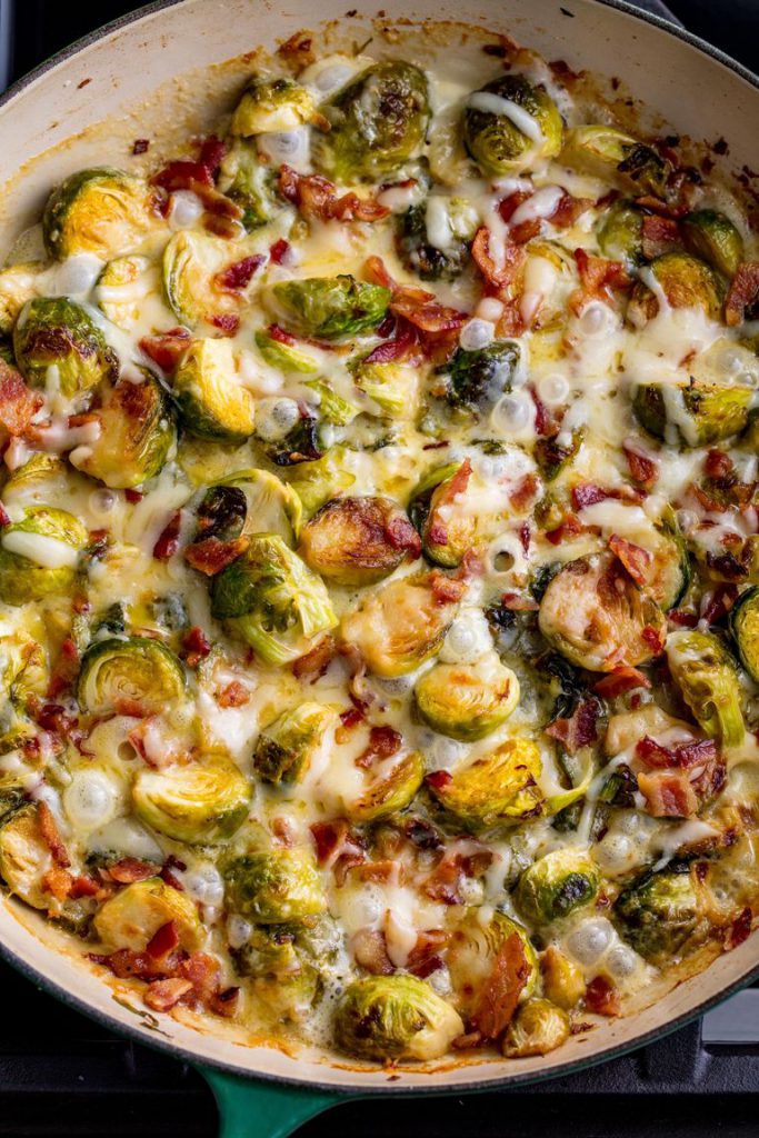 Cheesy brussels sprout casserole