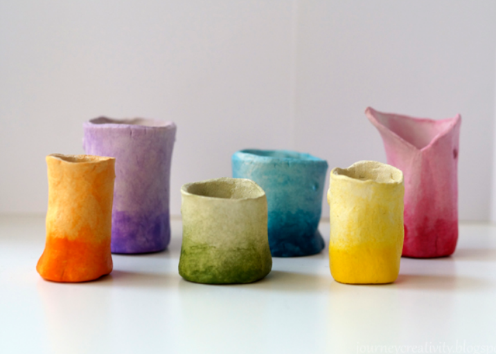 air dry clay mini pots colorful desk and home decor