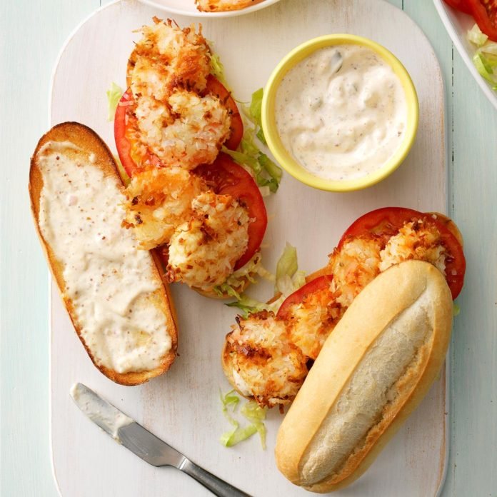 Air fryer shrimp sandwich
