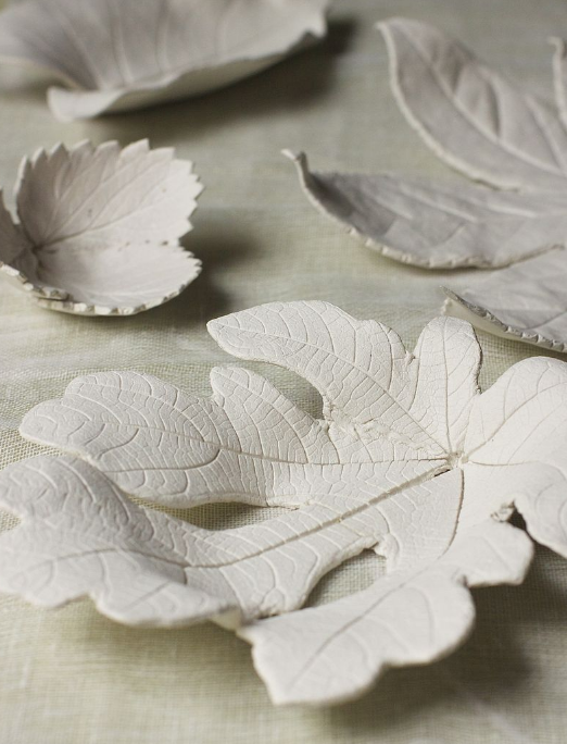diy clay leaf bowls for gifts or home decor