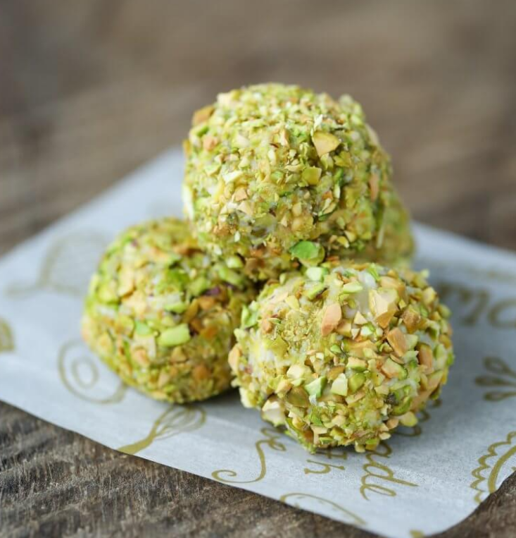 low carb snack or dessert ket0 pistachio truffles or fat bombs 
