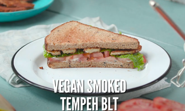 Vegan smoked tempeh BLT