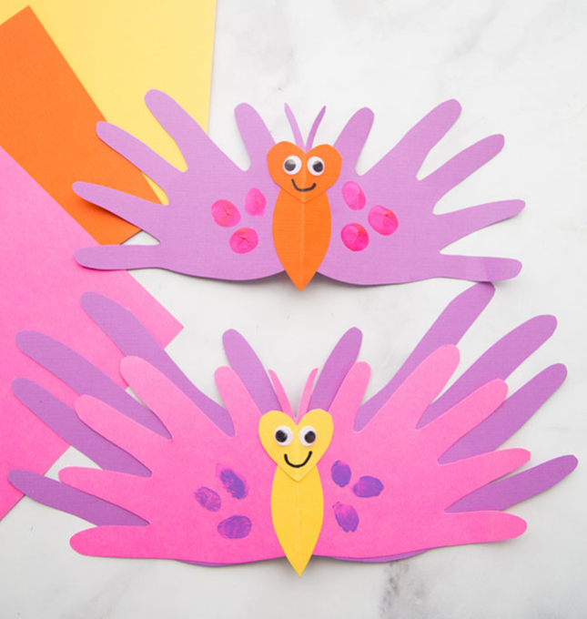 Adorable butterfly handprint cards