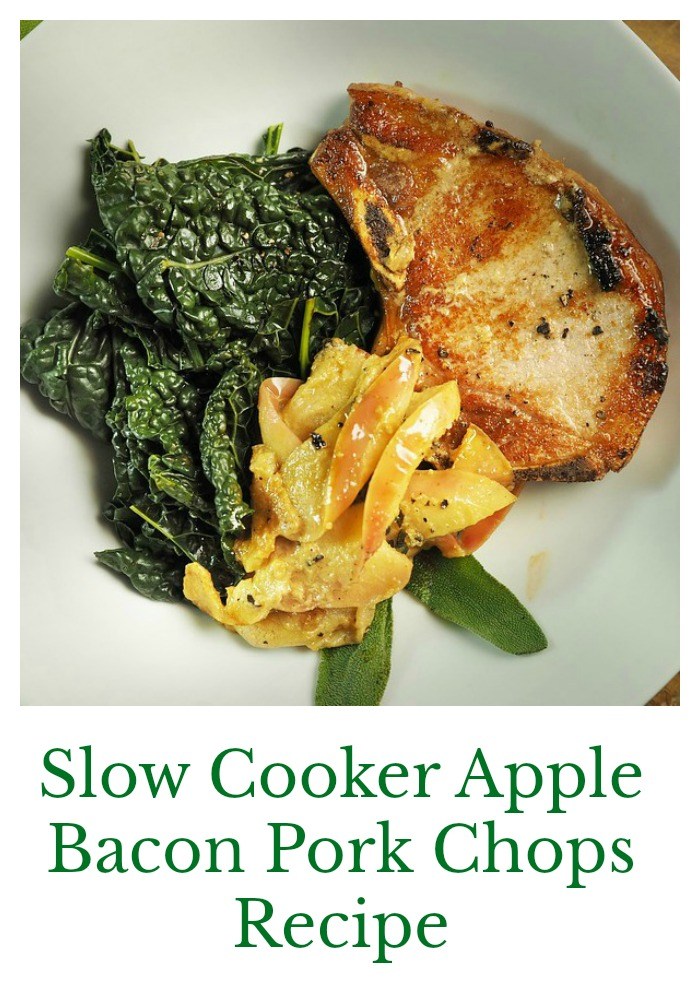 Slow cooker apple bacon pork chops