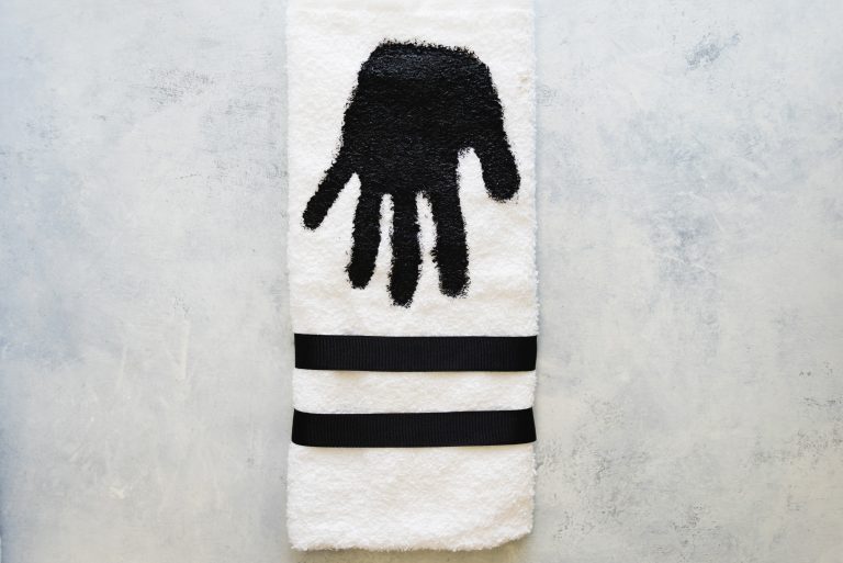 Handprint dish towel