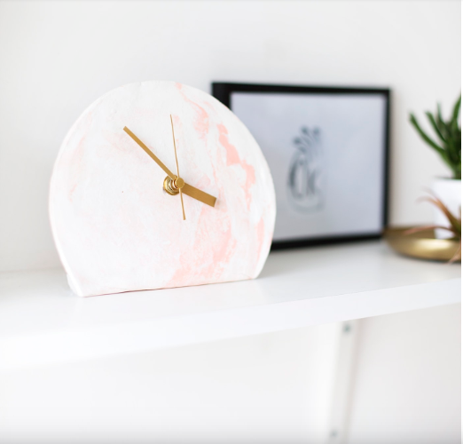 marbled clay standing clock 