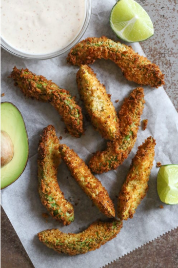 Avocado fries with lime dipping sauce 