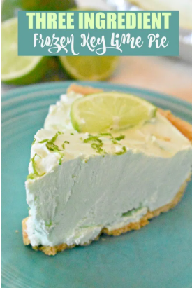  Frozen key lime pie with sliced lime on top