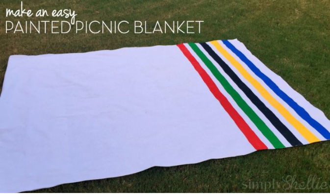easy diy painted picnic blanket for fun outdoor activity