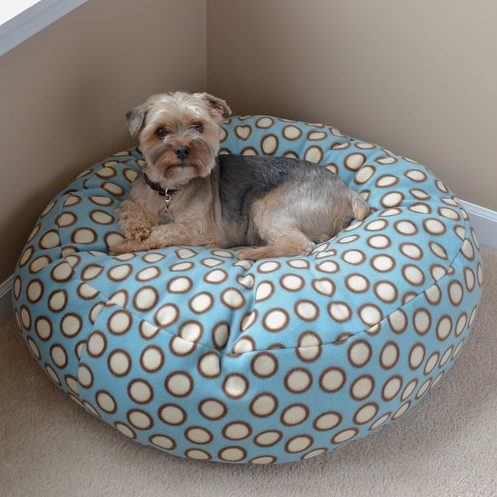 cute fluffy fleece dog bed