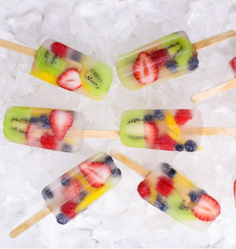 A no-sugar, delicious vegan fruity ice pops made with berries, mango, kiwi and coconut water