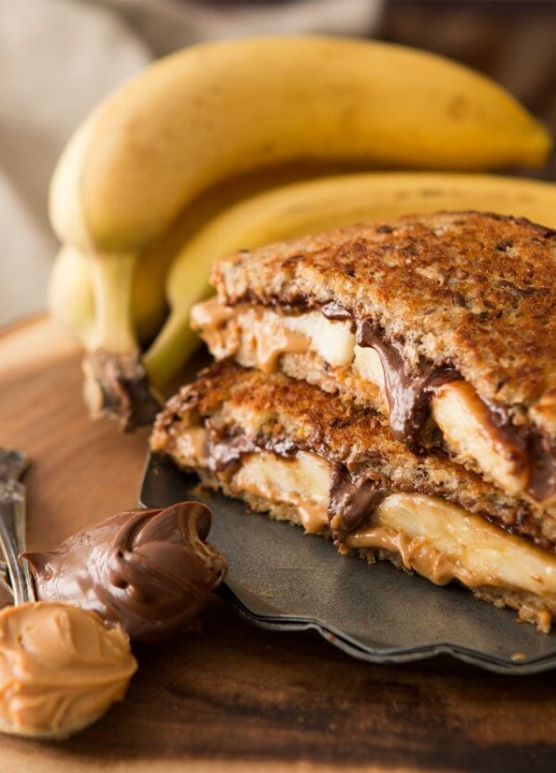 Grilled Peanut Butter Nutella and Banana Sandwich Delicious And Easy To Prepare Recipe