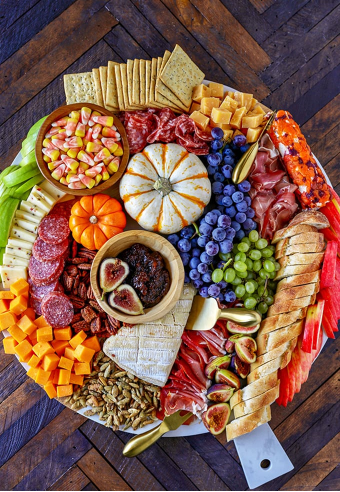 An easy fall appetizer harvest charcuterie board 