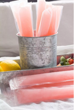 A summer perfect treat with the pink lemonade margarita ice pops.