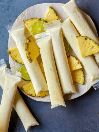 A pina colada Italian ice pops perfect cooling summer treat