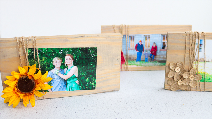 photo frames made from pieces of scrap wood