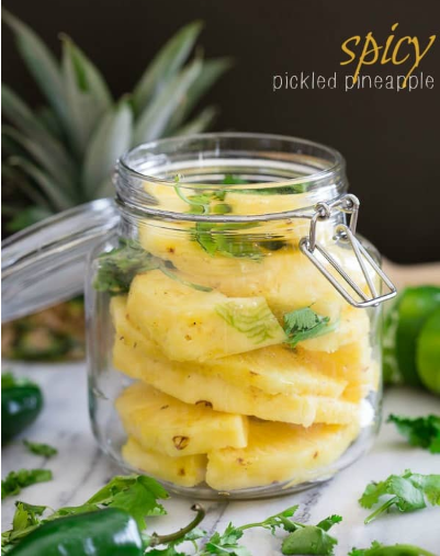 delicious and spicy pickled pineapple 