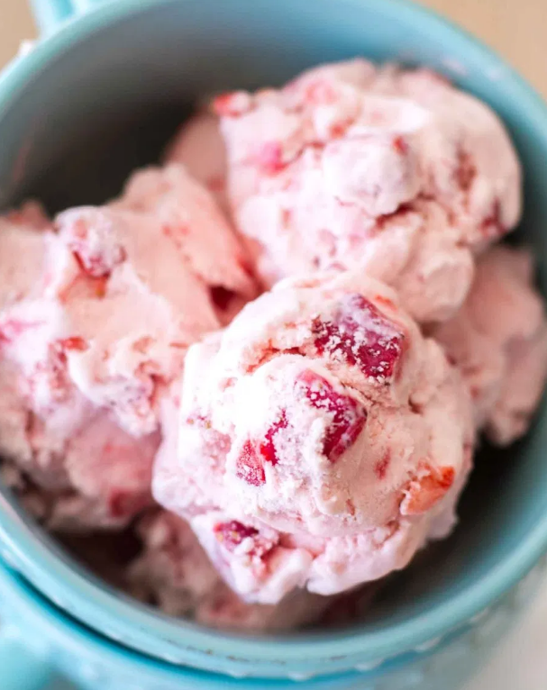 Homemade Strawberry Ice Cream a delicious and perfect spring or summer dessert