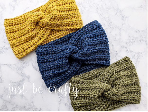 Crochet Twisted Ear Warmer Headband
